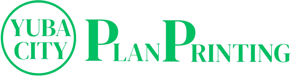 Yuba City Plan Printing logo on teal background